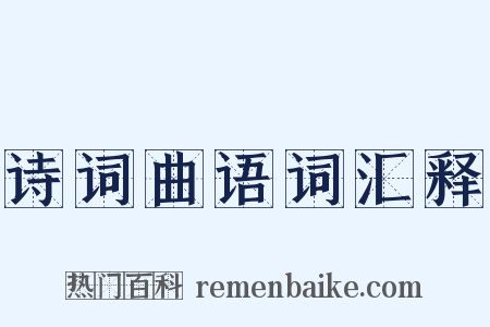 诗词曲语词汇释是什么意思的图片